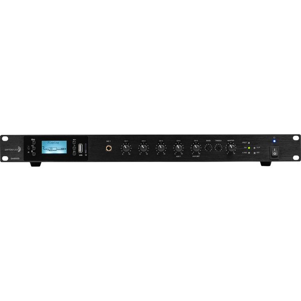 Main product image for Dayton Audio DA650D Commercial Audio Amplifier 650W 70V/ 100V/ 4 Ohm Mixer - 4 Mic 2 Aux 1 Telephone input